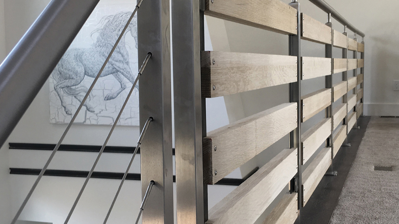 Metal panel infill option for Glacier railing system