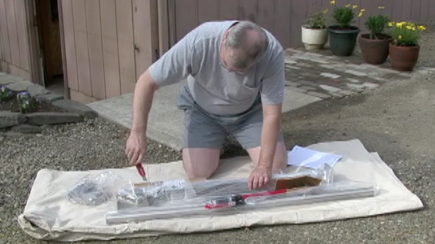 Carefully cut packaging to avoid scratching stainless steel posts
