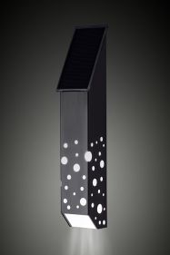 Outdoor solar LED light with elegant stainless steel classic design