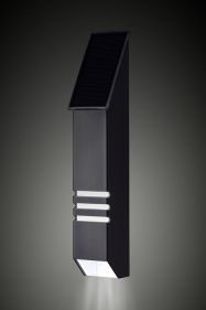 Outdoor solar LED light with elegant stainless steel classic design