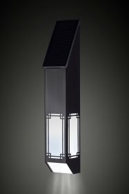 Outdoor solar LED light with elegant stainless steel classic design
