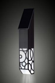 Outdoor solar LED light with elegant stainless steel classic design