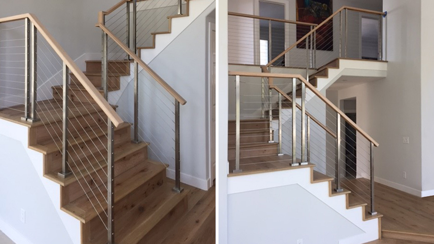 Base plate covers are used on railing posts to give a create a luxury stair railing look.
