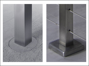 Core drill mounted railing post example