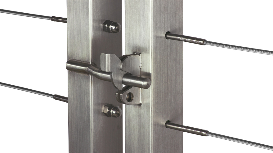 Custom stainless railing system gate frame
