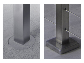 Sunken stair railing posts for a custom railing installation