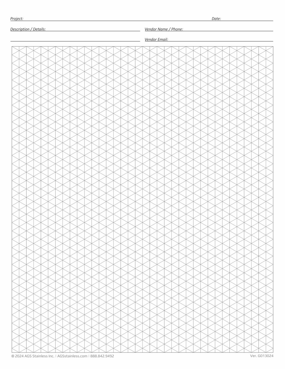 Isometric grid drafting template PDF icon